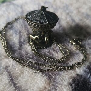 Vintage Style Horse & Carousel Pendant Necklace Hot Topic Body Rage Carnival
